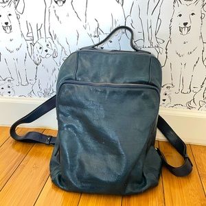 Barney’s New York leather backpack in Navy
